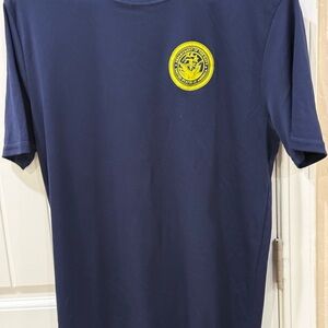 US Navy Performance T-Shirt Mens Large Blue Short Sleeve Athletic Tee USA Made